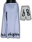 Falda recta con abertura en likra, con poco bordado, y guantes colores varios $600  FDA16b