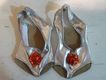 Zapatilla licra dorada y plateada $90
