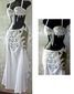 Conjunto cristal blanco, bra y falda con cristales finos checos, en cualquier color $4000 falda, bra y guantes
