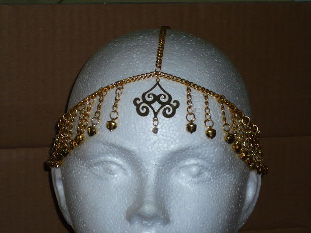 ACCESORIO CABEZA CASCABELES $180, DORADO O PLATEADO, LA APLICACION CENTRAL PUEDE VARIAR