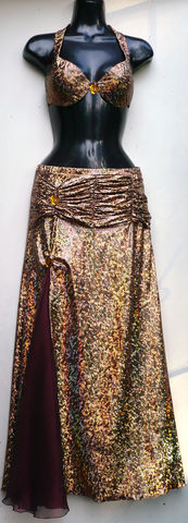 Traje en licra laser con abertura en shiffon, cualquier color y combinacion $1250