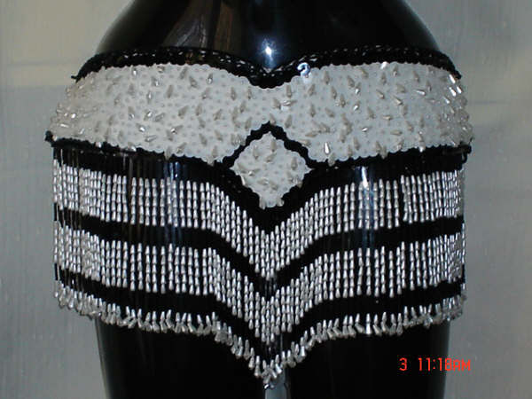 Fajilla rombo blanco-negro $800