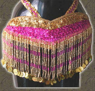 Fajilla con cinturina fiusha-oro $800