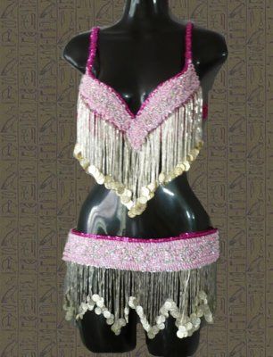 Traje rosa claro-fiusha-plata $1600