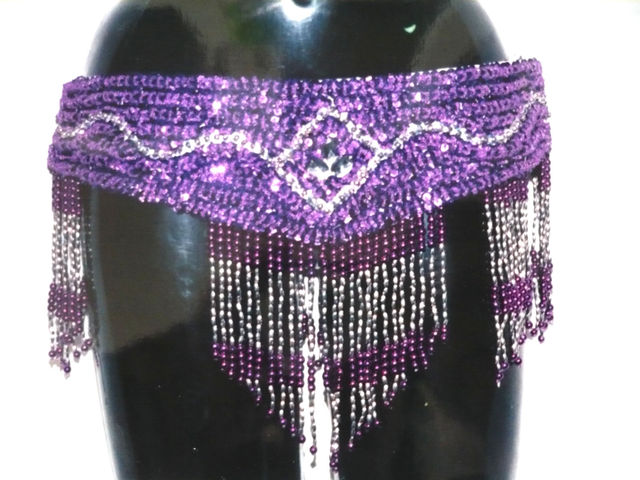 Fajilla morado-rombo plata $800