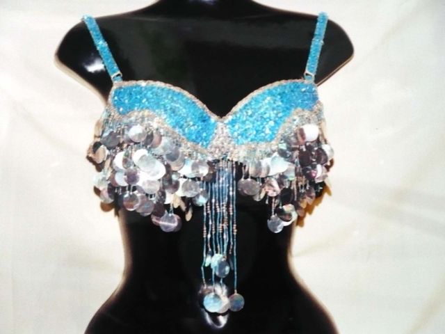 Bra turqusa-plata lentejuelones $800
