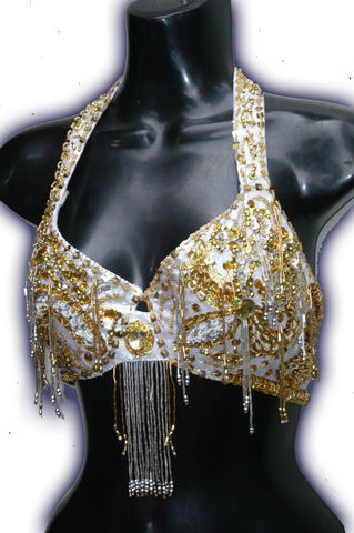 Top plata flores con dorado $800