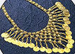 collar triangulo y barbas cortas con monedas $250, dorado o plateado (la cadena o el tejido pueden variar)