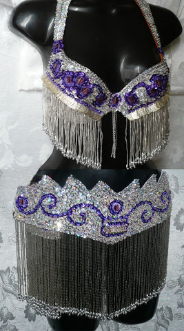 Traje plata-morado monedas $1600